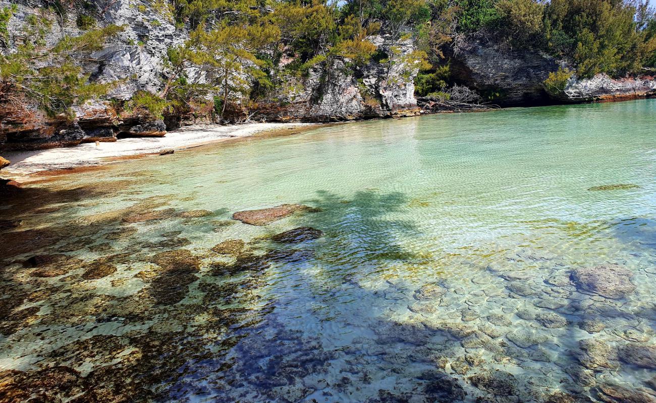 Deep Bay Beach'in fotoğrafı parlak kum ve kayalar yüzey ile