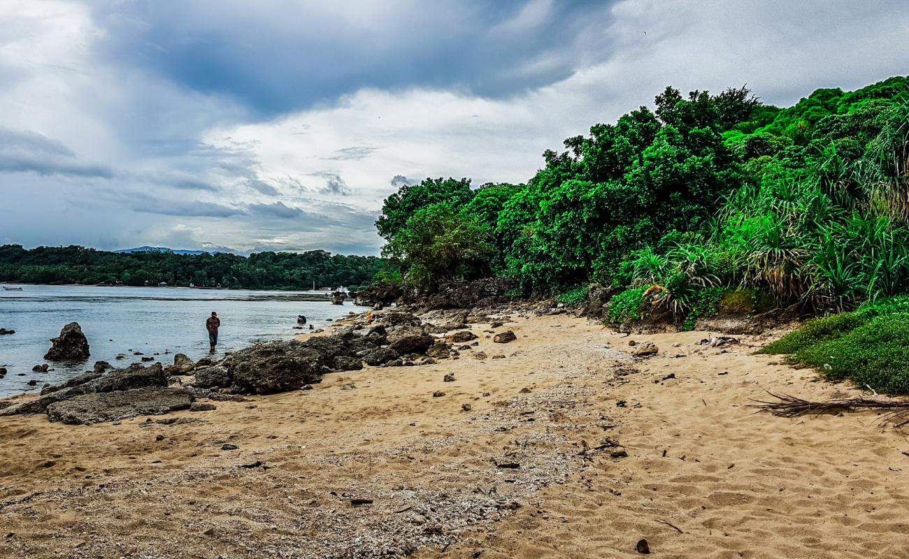 Cliff beach Siaton'in fotoğrafı bej kum ve kayalar yüzey ile