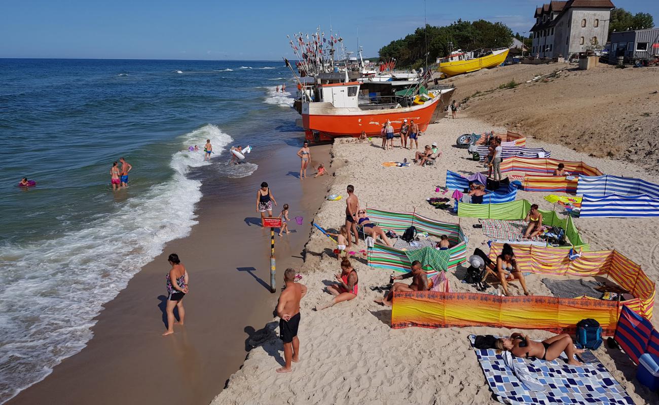 Chlopy Beach'in fotoğrafı açık bej kum yüzey ile