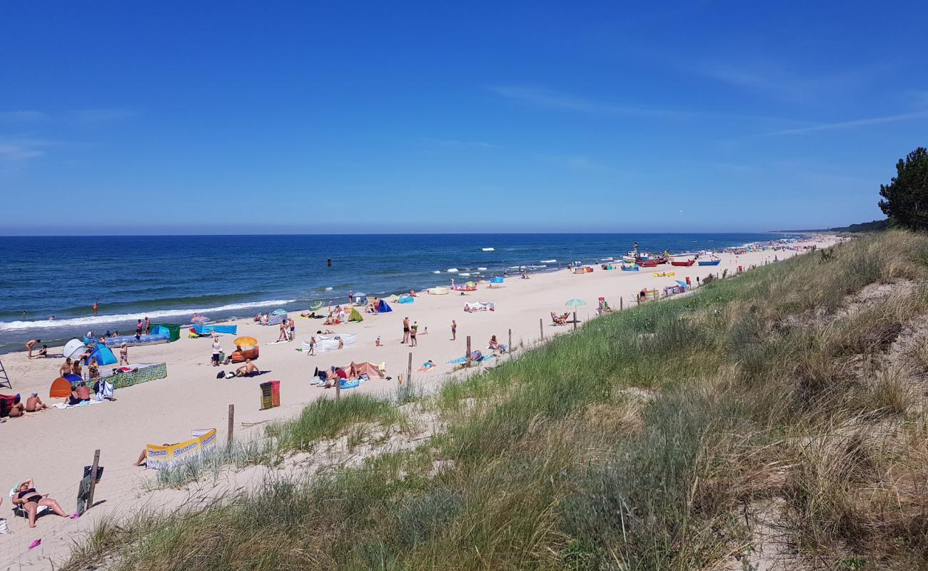 Dabki Beach'in fotoğrafı i̇nce bej kum yüzey ile