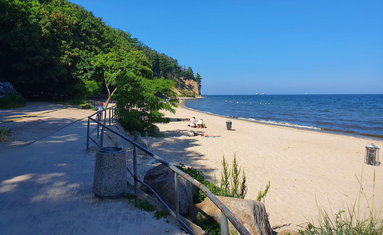 Gdynia-Orlow beach'in fotoğrafı parlak kum yüzey ile