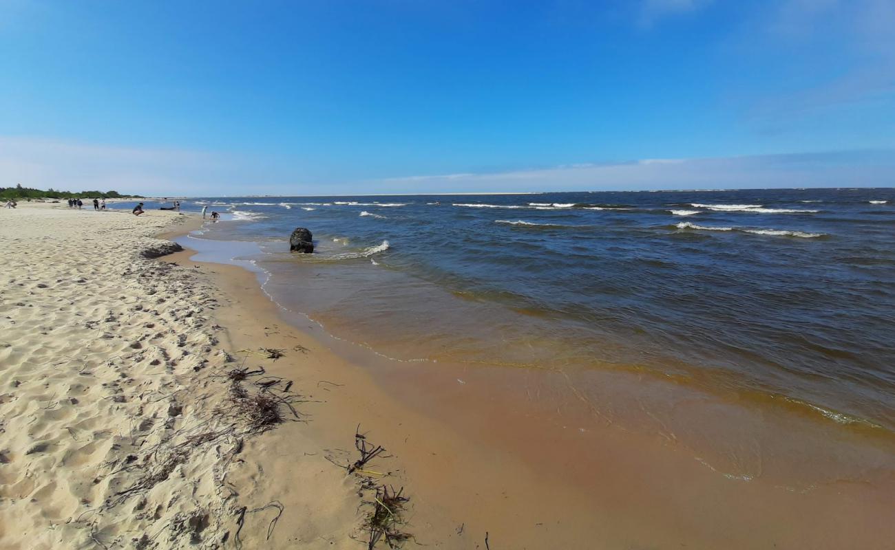 Mikoszewo Beach'in fotoğrafı açık bej kum yüzey ile