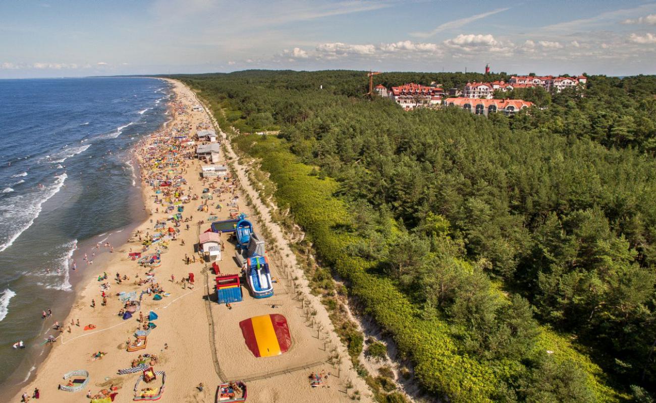 Krynica Morska beach'in fotoğrafı parlak kum yüzey ile