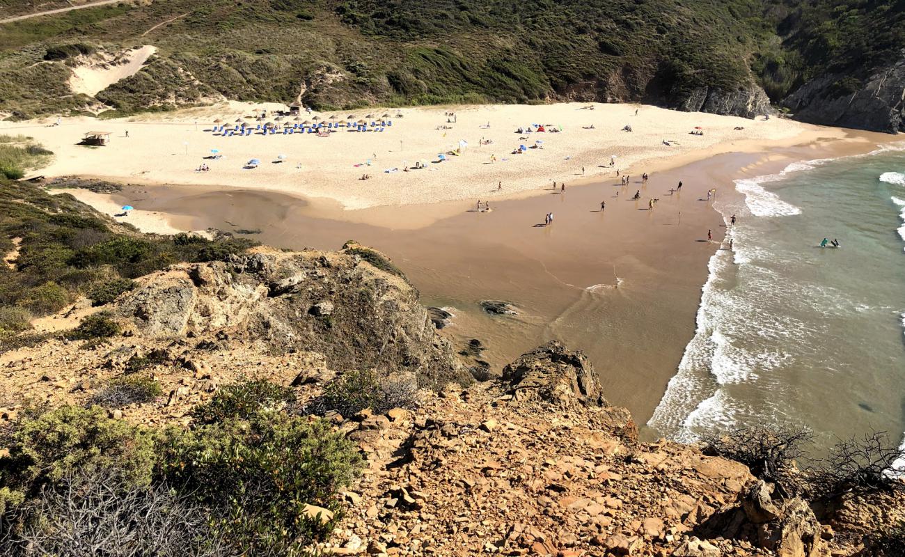 Praia do Carvalhal'in fotoğrafı i̇nce bej kum yüzey ile