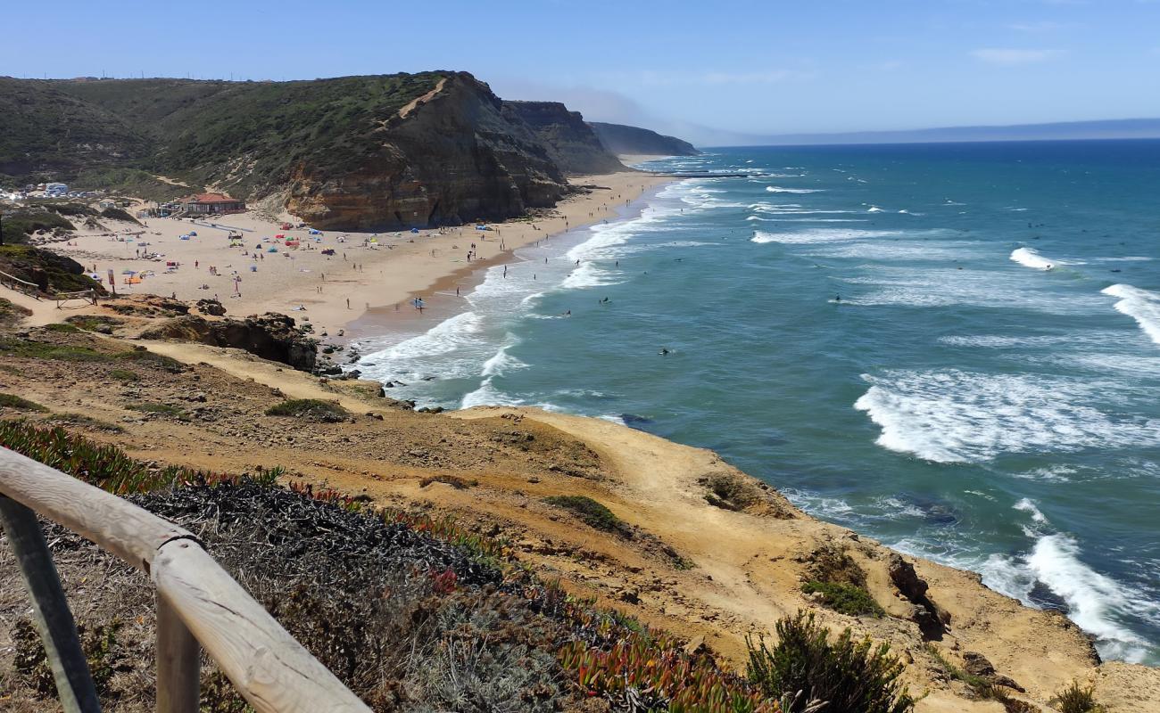 Praia de Sao Juliao'in fotoğrafı i̇nce bej kum yüzey ile