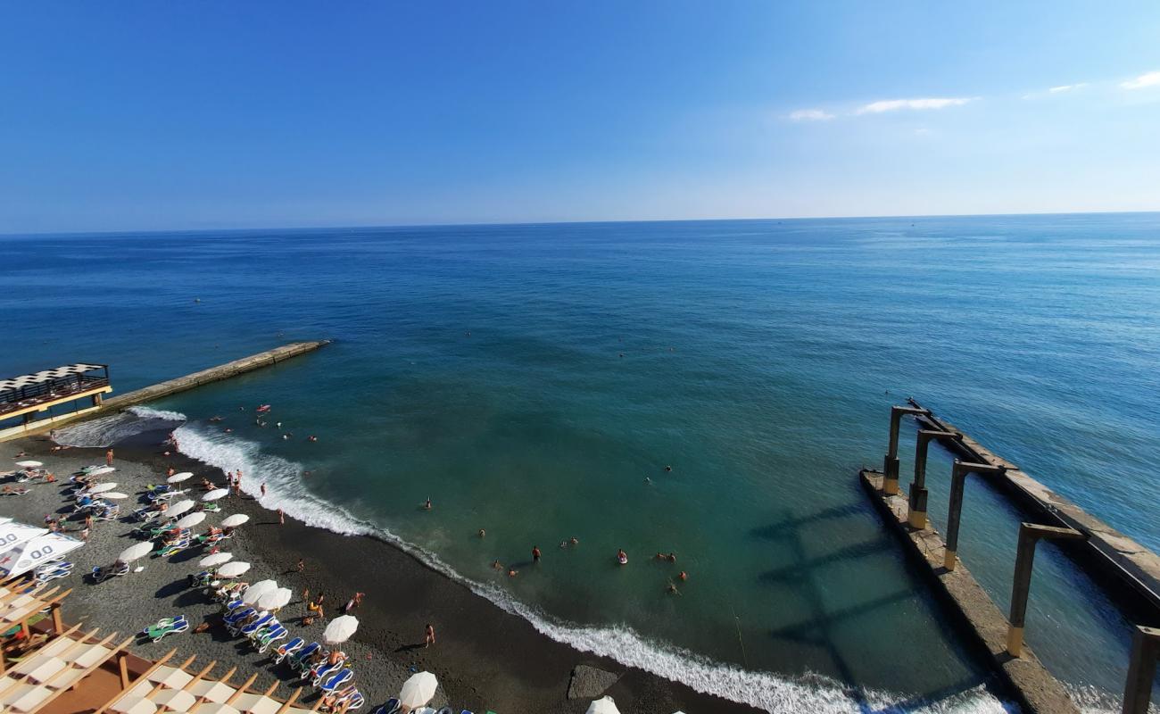 Zarya beach'in fotoğrafı gri çakıl taşı yüzey ile