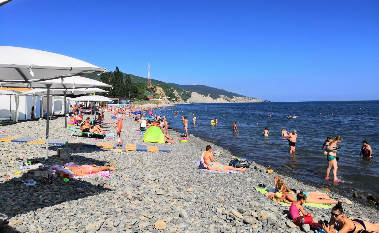 Uzhnaya Ozereevka'in fotoğrafı gri çakıl taşı yüzey ile