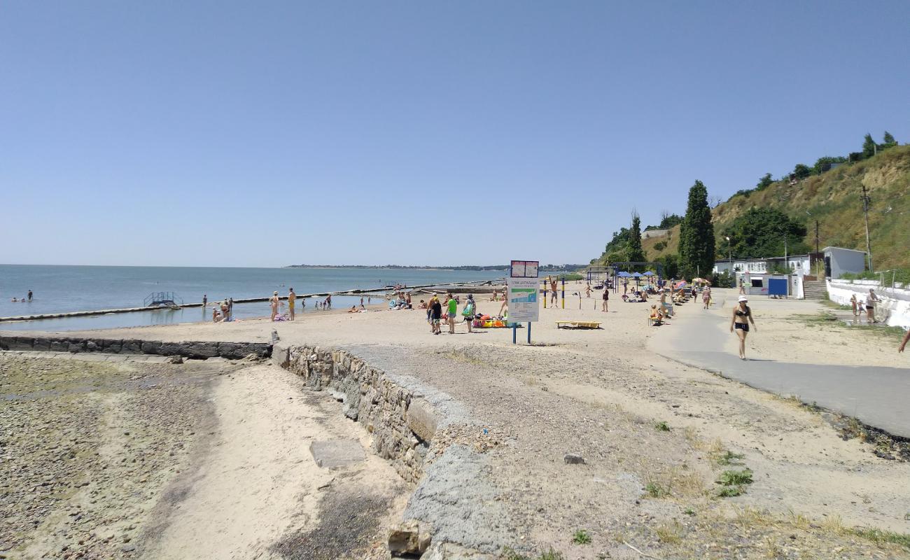 Plyazh Taganrog'in fotoğrafı bej kum ve çakıl yüzey ile