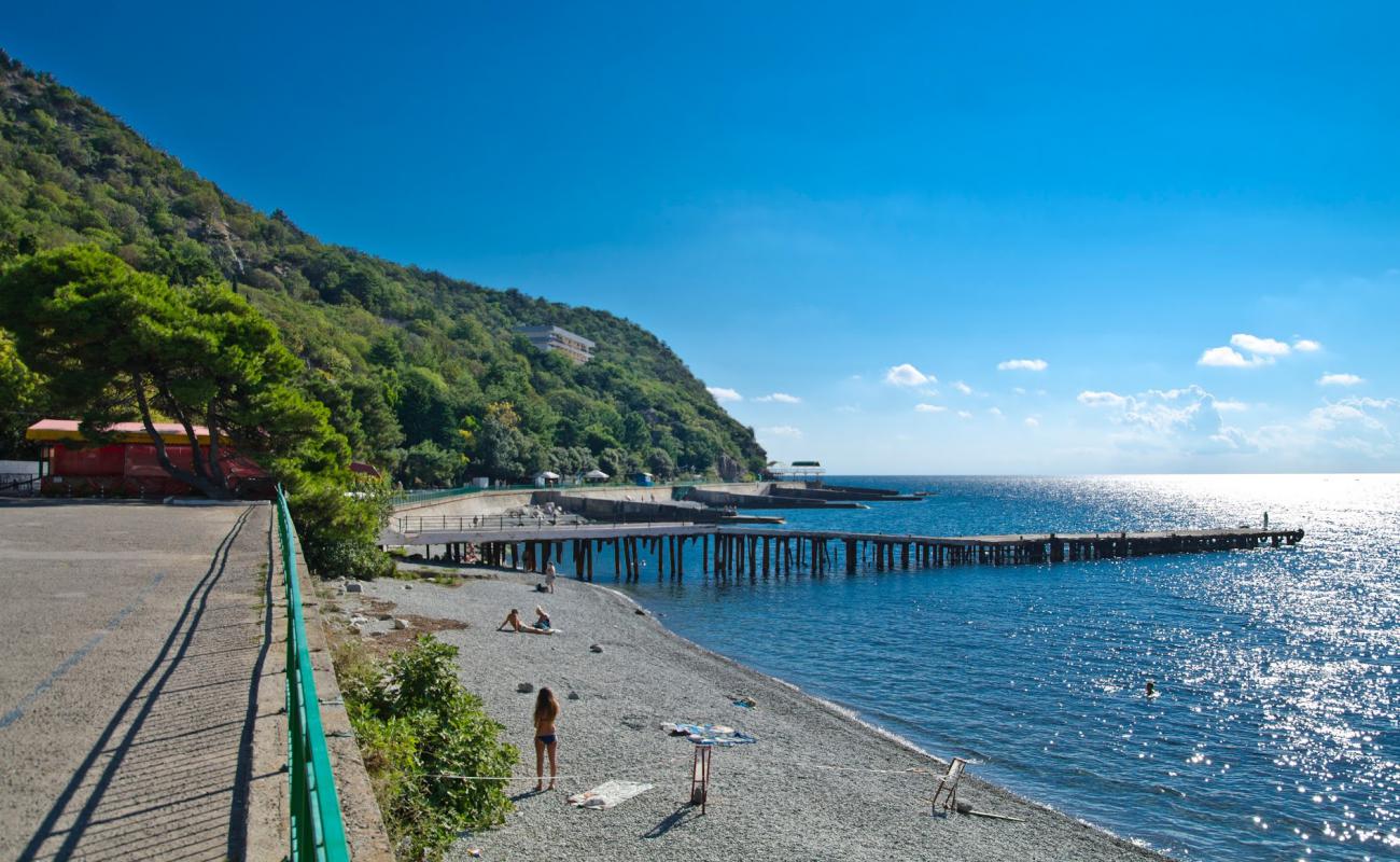 Nikitsky beach II'in fotoğrafı gri çakıl taşı yüzey ile