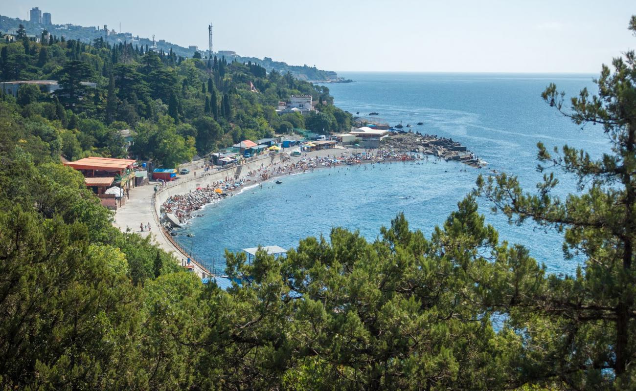 Simeiz beach'in fotoğrafı gri çakıl taşı yüzey ile