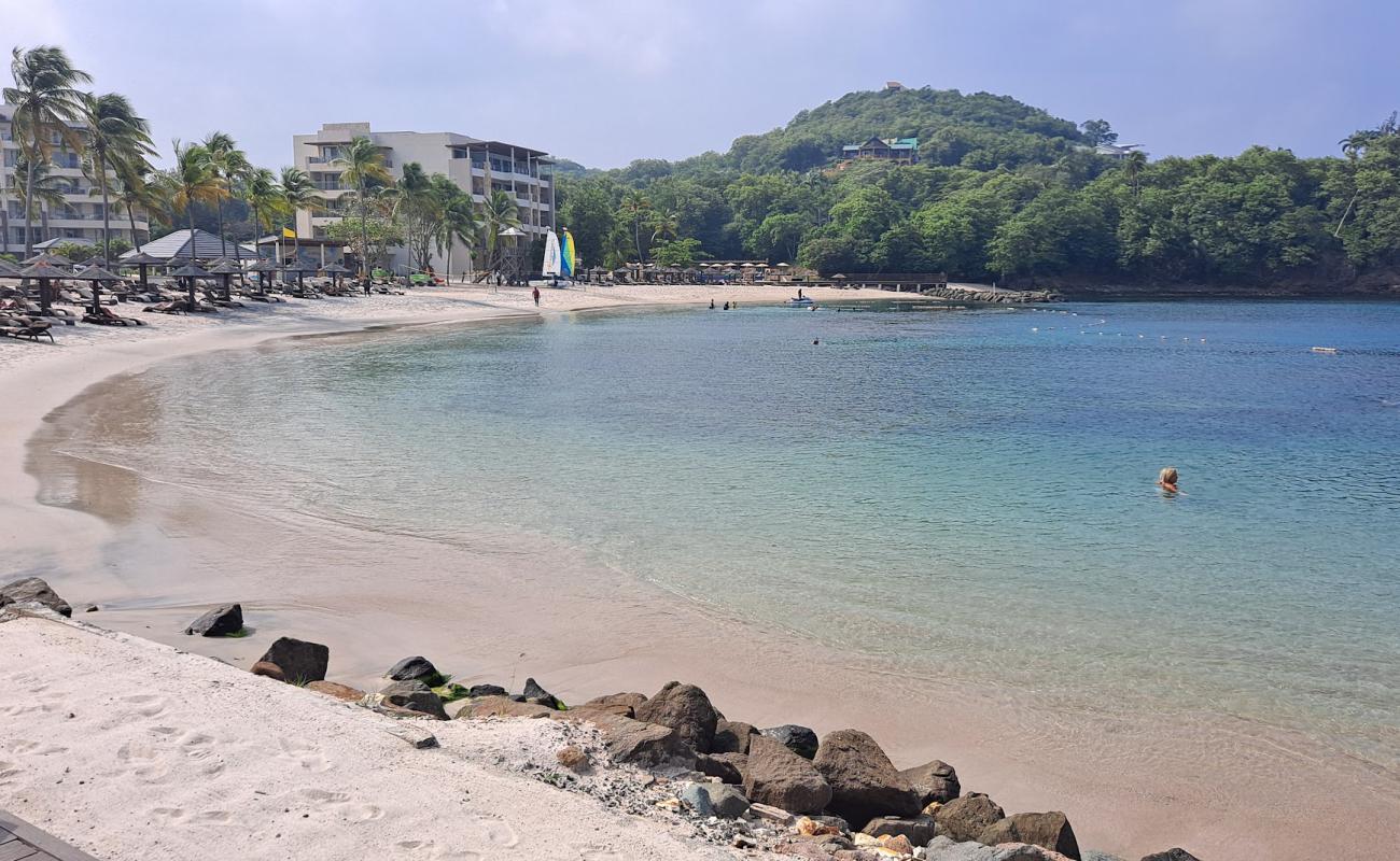 Saint Lucia beach'in fotoğrafı i̇nce beyaz kum yüzey ile