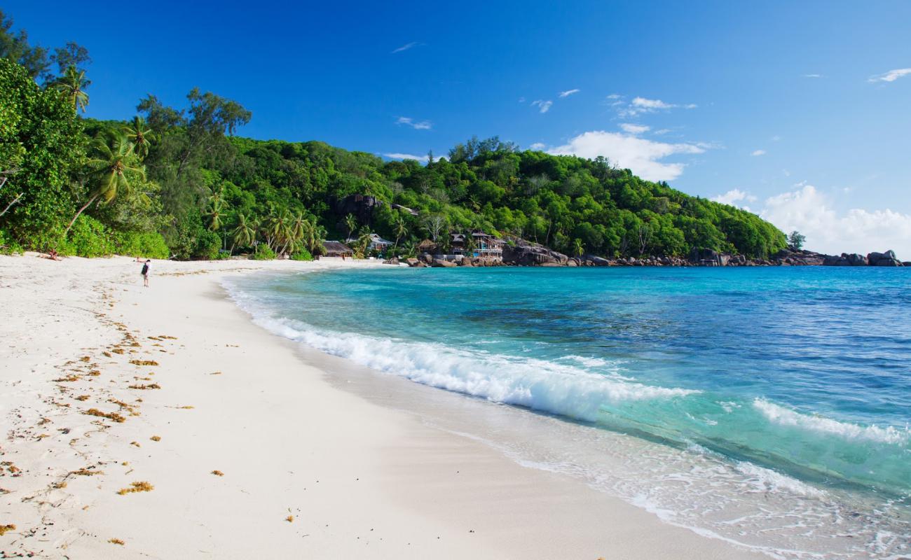 Anse Takamaka Beach'in fotoğrafı i̇nce bej kum yüzey ile