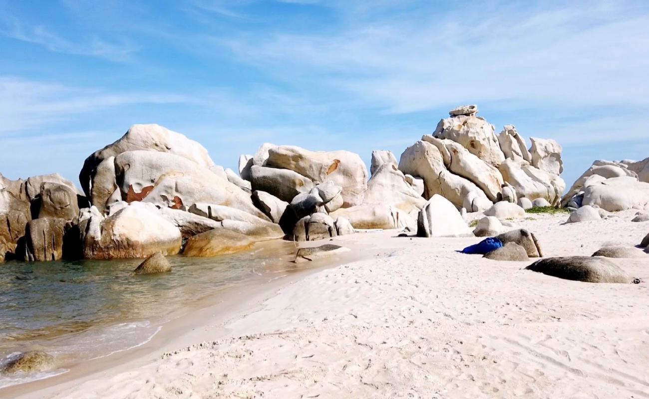 Beach Rocks'in fotoğrafı bej kum ve kayalar yüzey ile