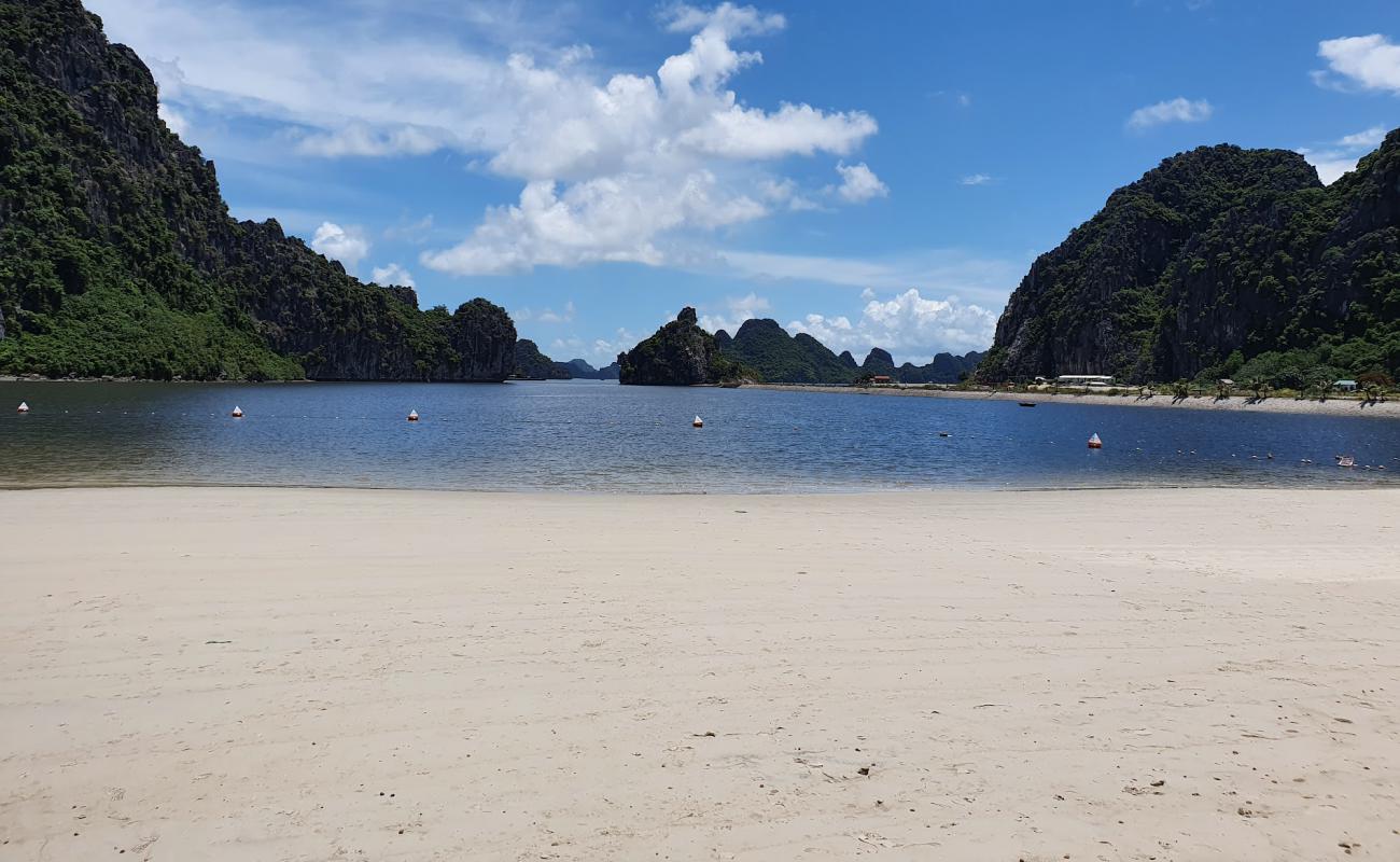 Quang Hong Beach'in fotoğrafı açık bej kum yüzey ile