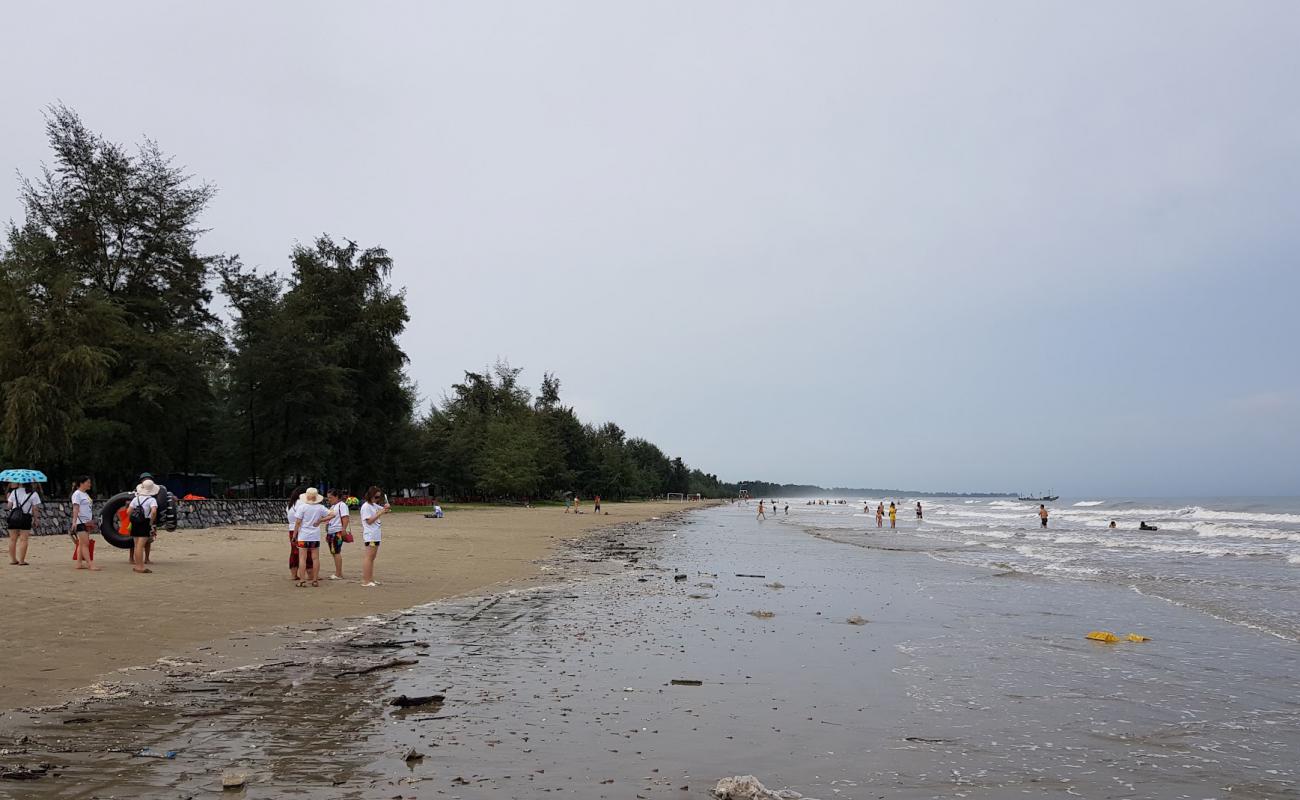 Tra Co Beach'in fotoğrafı kahverengi kum yüzey ile