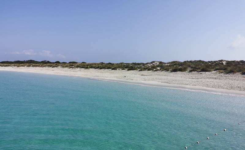 Platja Es Cavallet - Es Cavallet Beach'in fotoğrafı parlak ince kum yüzey ile