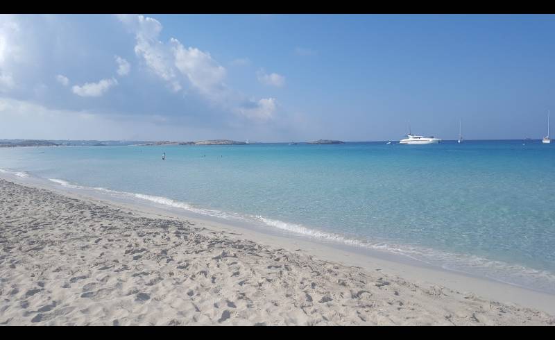 Platja de les Illetes II'in fotoğrafı beyaz ince kum yüzey ile