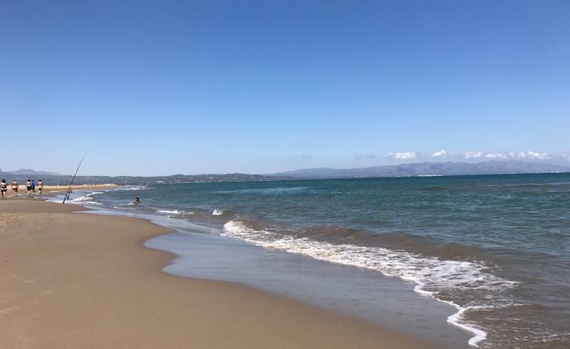 Platja del Fangar'in fotoğrafı kahverengi kum yüzey ile