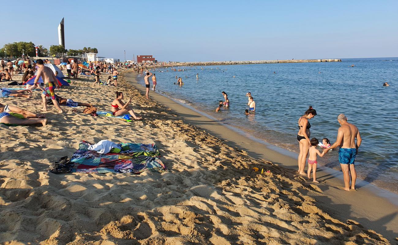 Playa Barcelona'in fotoğrafı i̇nce kahverengi kum yüzey ile