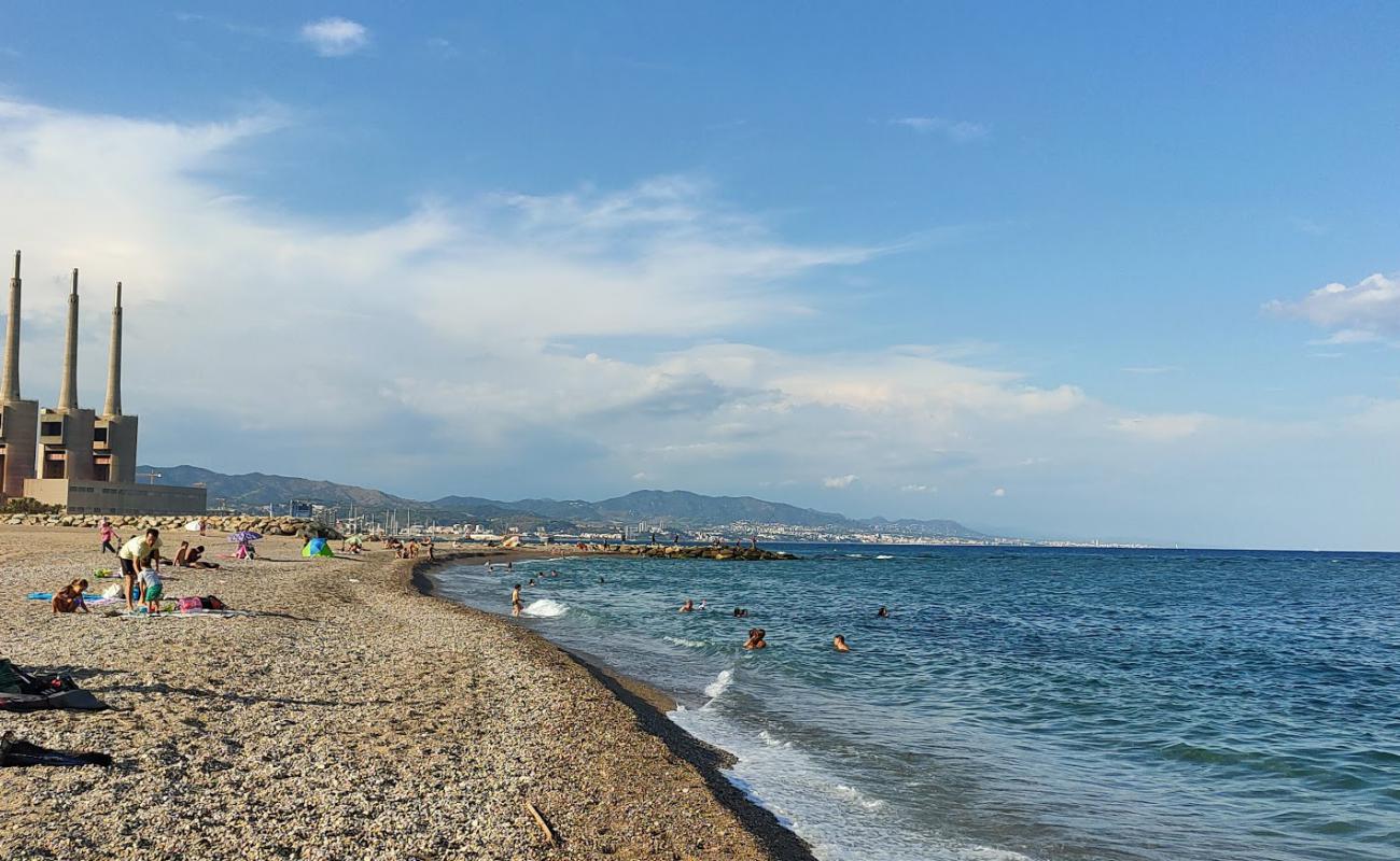 Platja del Forum'in fotoğrafı kahverengi deniz kabuğu kumu yüzey ile