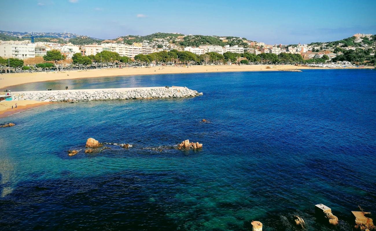 Playa de Sant Feliu'in fotoğrafı bej kabuklu kum yüzey ile