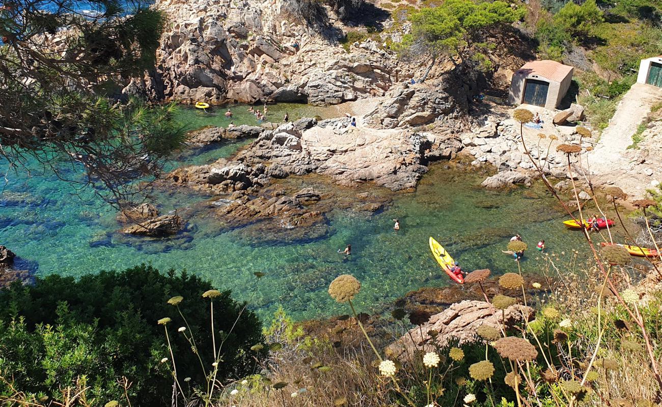 Cala dels Canyers'in fotoğrafı bej kum ve kayalar yüzey ile
