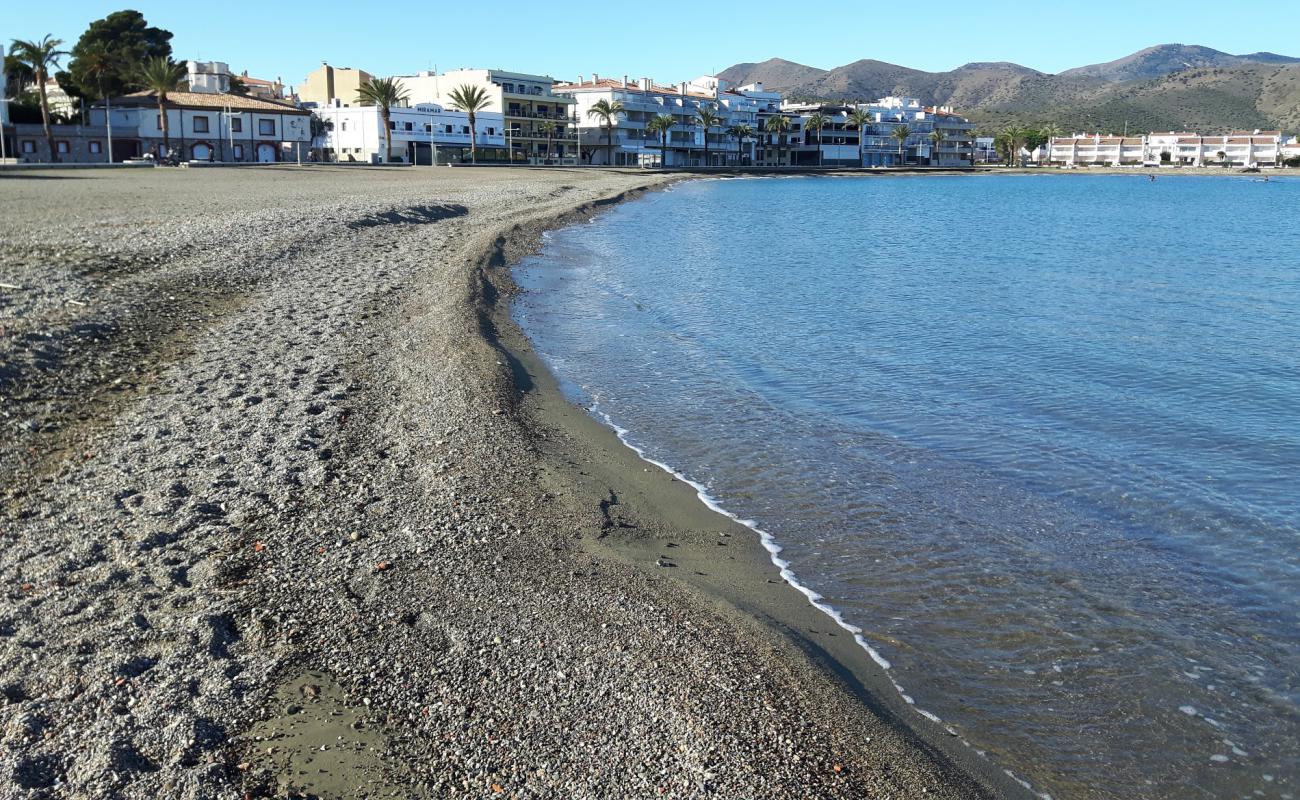 Platja del Port'in fotoğrafı küçük gri çakıllar yüzey ile