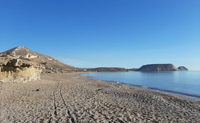Playa las Palmeras'in fotoğrafı siyah kum ve çakıllar yüzey ile