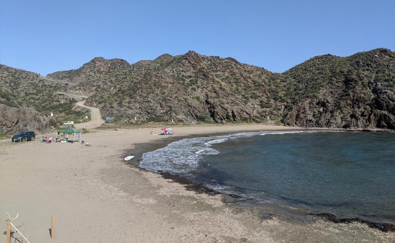 Playa del Siscal'in fotoğrafı kahverengi kum yüzey ile