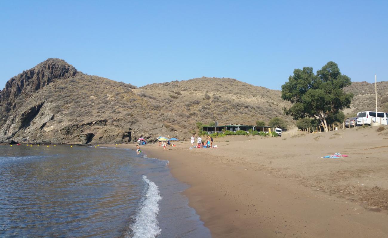 Cala de Calnegre'in fotoğrafı kahverengi kum yüzey ile