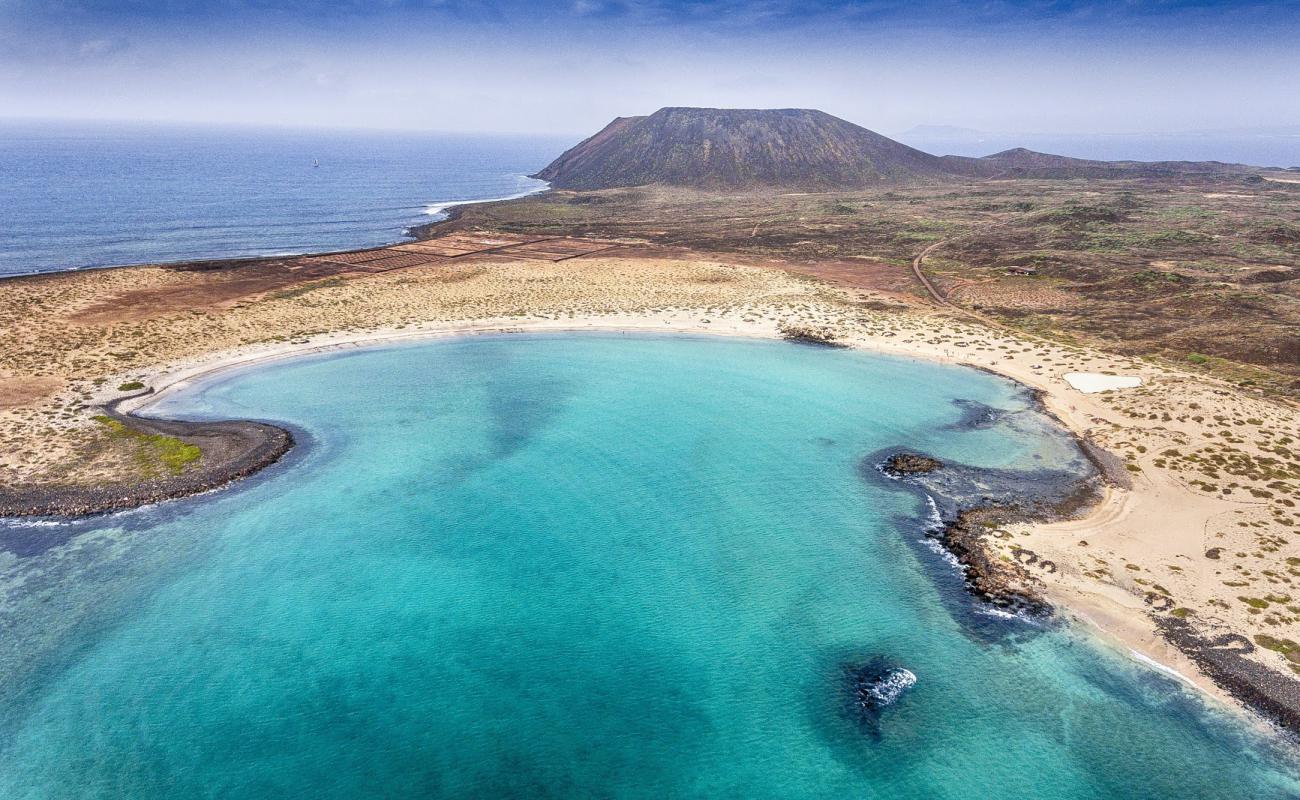 Playa De La Concha De Lobos'in fotoğrafı açık bej kum yüzey ile