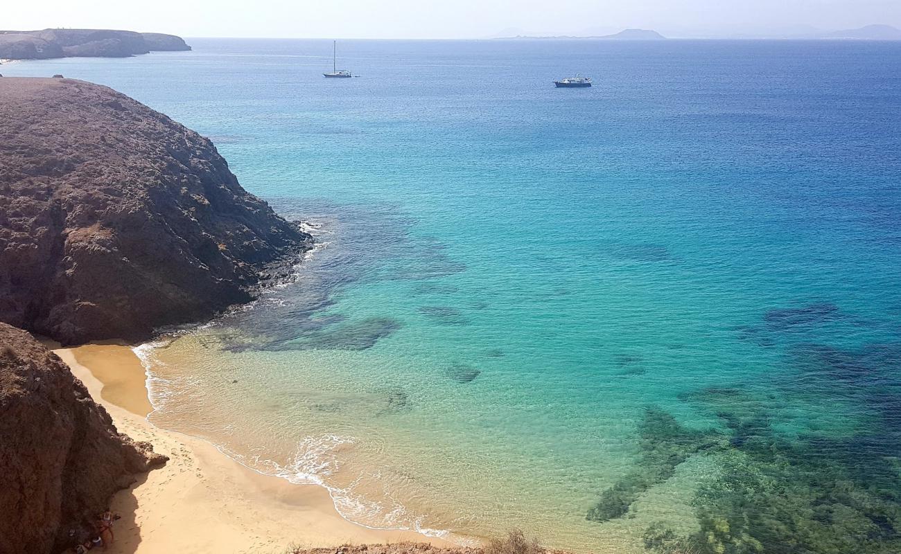 Caleton del Cobre'in fotoğrafı parlak ince kum yüzey ile