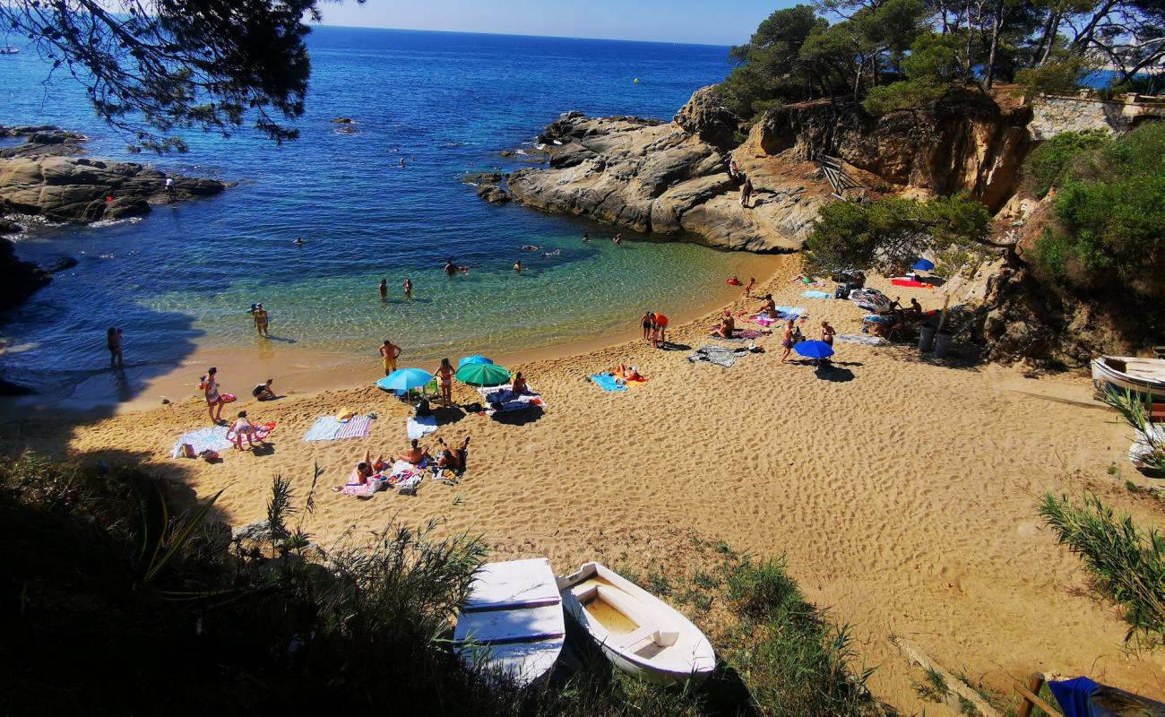 Cala Sa Cova'in fotoğrafı parlak kum yüzey ile