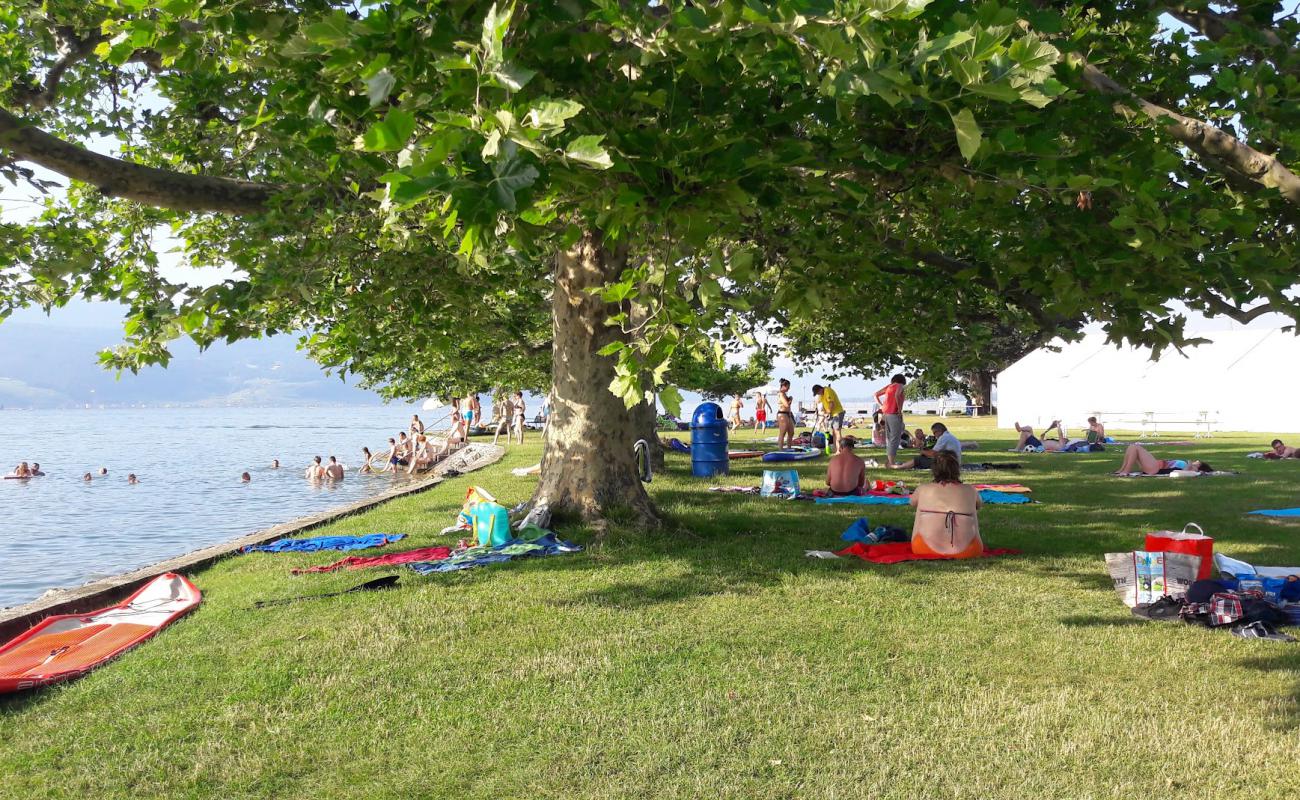 Strandbad Luscherz'in fotoğrafı beton kapak yüzey ile