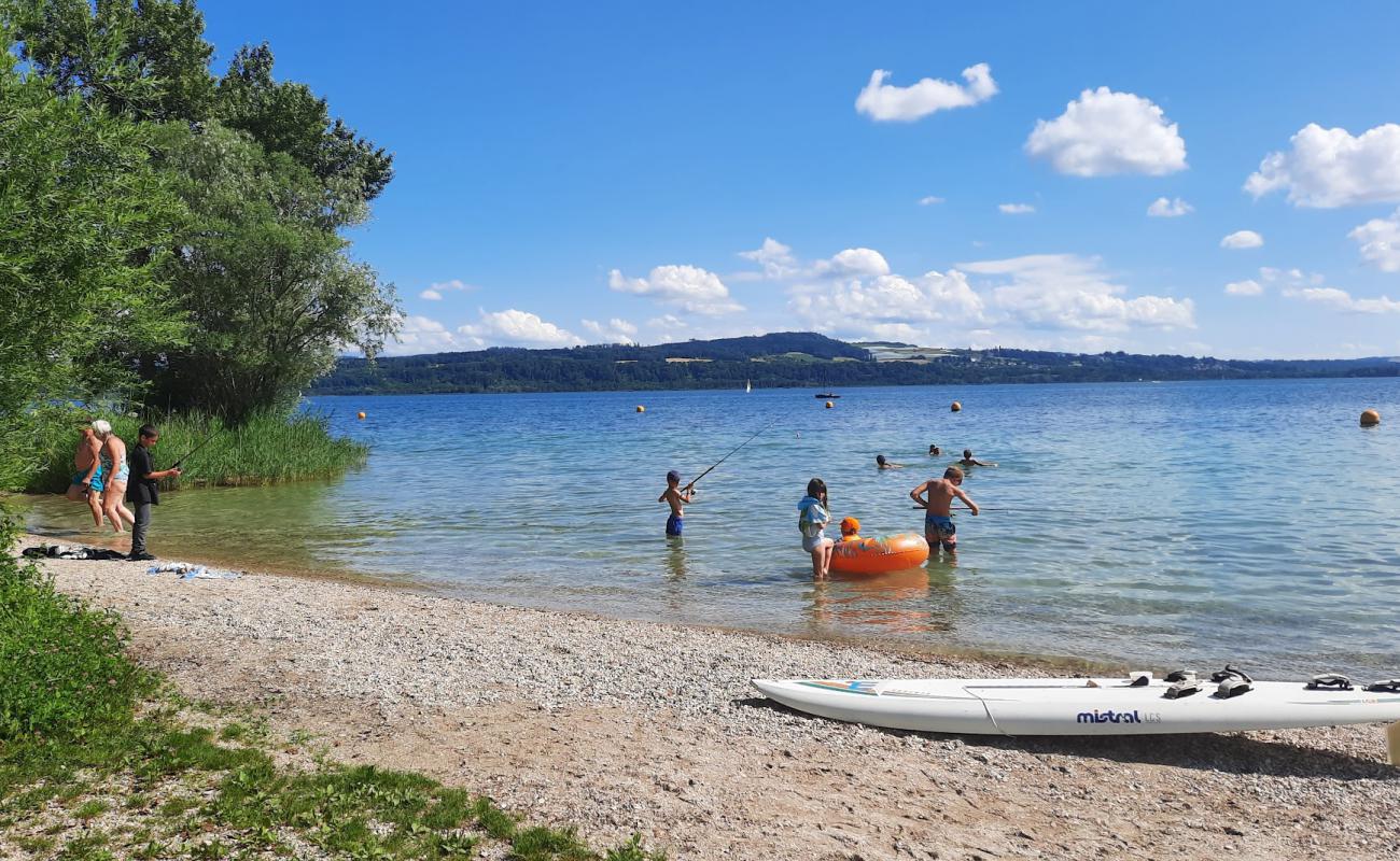 Camping Les Pins Beach'in fotoğrafı hafif ince çakıl taş yüzey ile