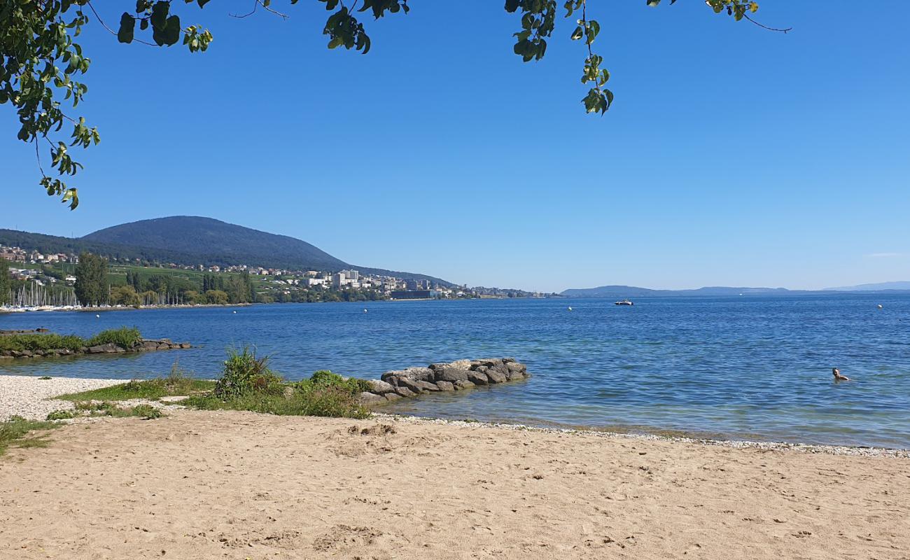 Plage de Colombier'in fotoğrafı açık bej kum yüzey ile