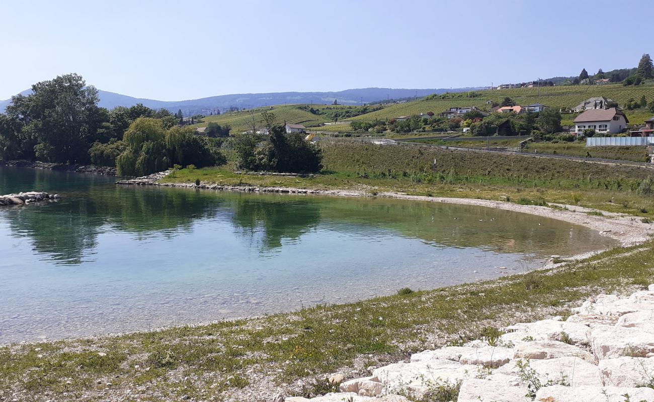 Plage de Serrieres'in fotoğrafı kayalık arazi yüzey ile