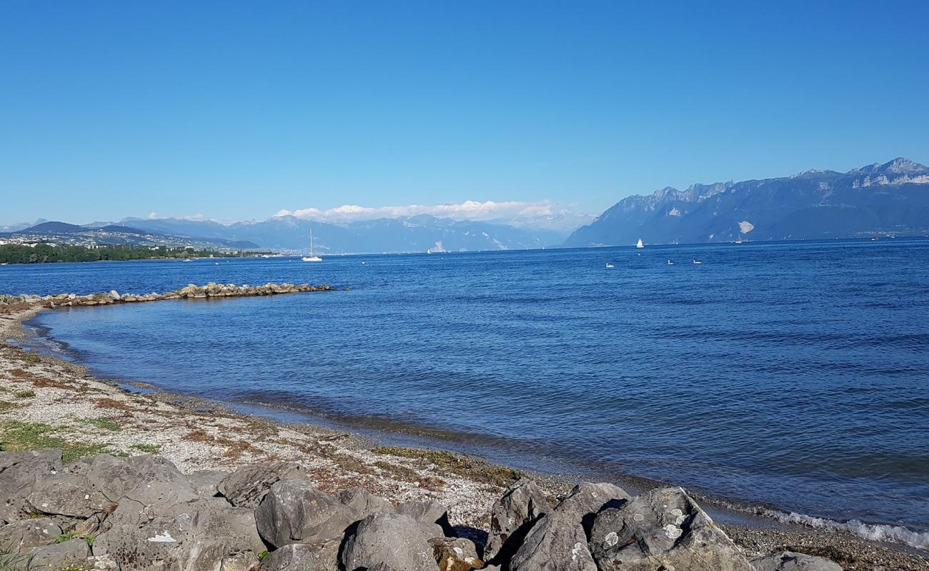 Plage de Parc des Pierrettes'in fotoğrafı bej çakıl yüzey ile
