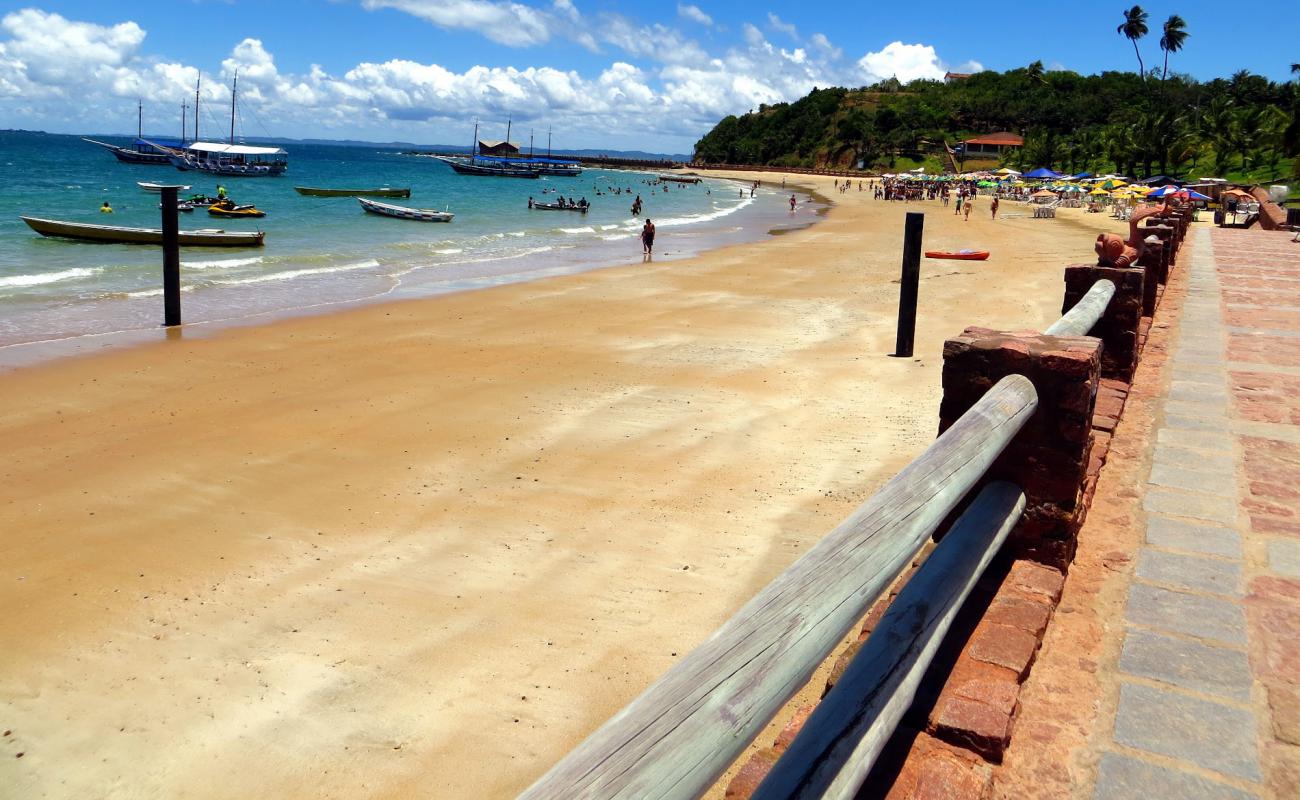 Praia de Nossa'in fotoğrafı i̇nce bej kum yüzey ile