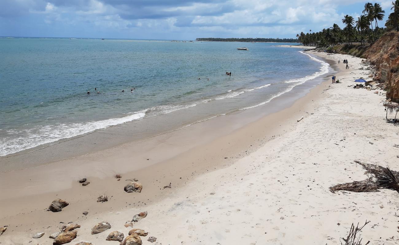Praia de Guadalupe'in fotoğrafı açık bej kum yüzey ile
