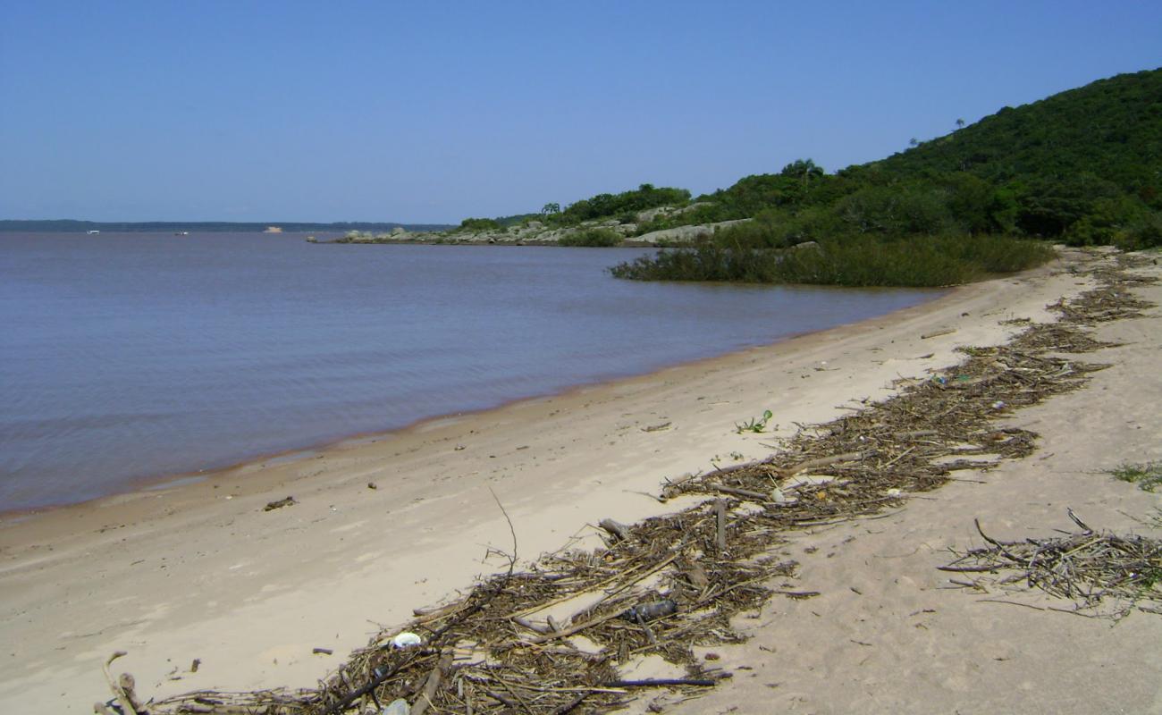 Praia da Pedreira'in fotoğrafı açık bej kum yüzey ile