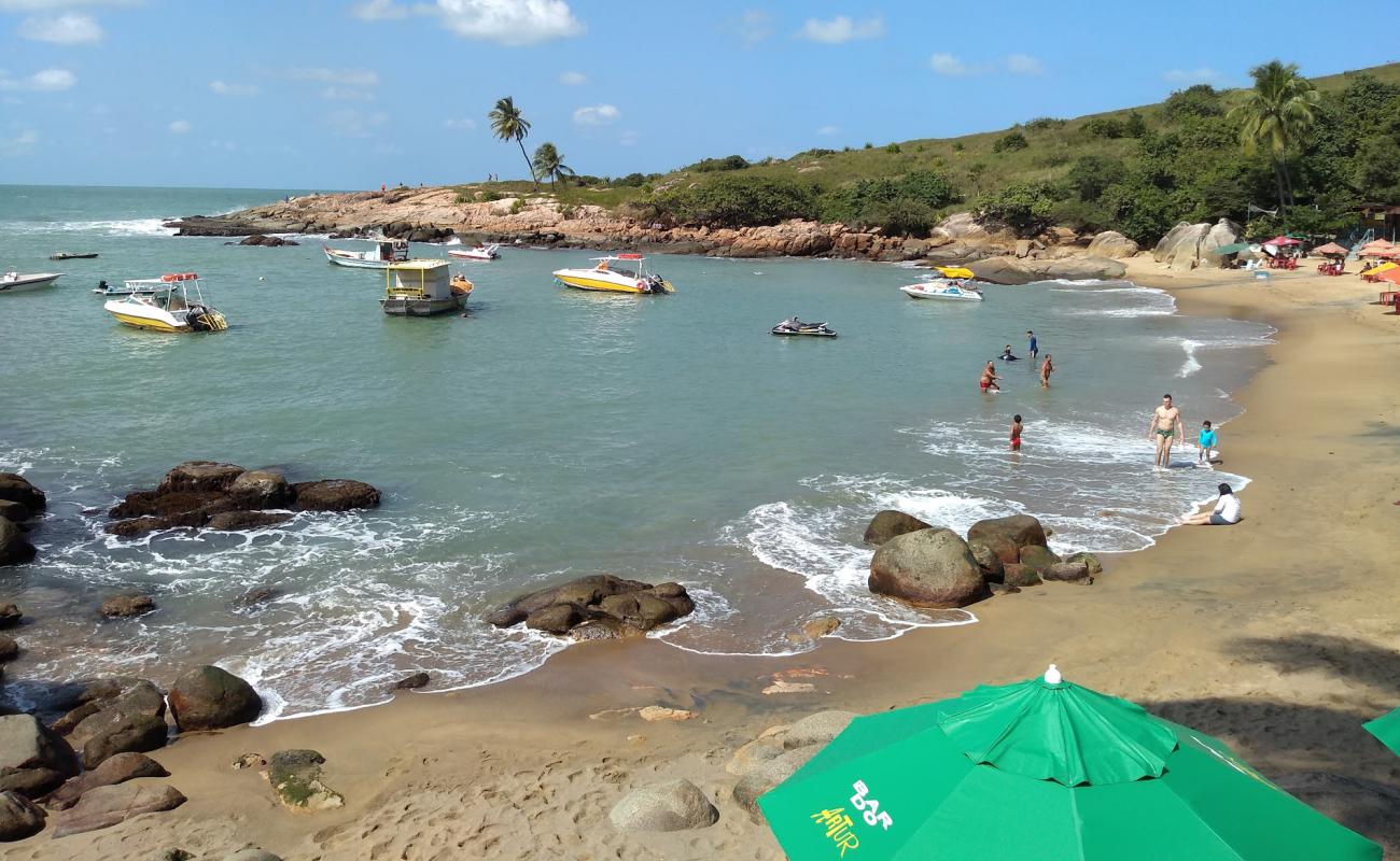 Praia de Calhetas'in fotoğrafı i̇nce bej kum yüzey ile