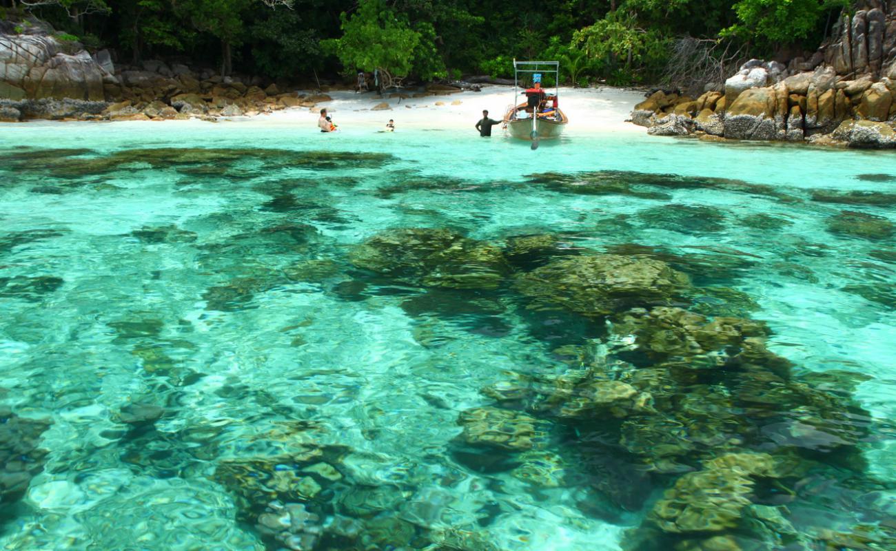 Ko Tarutao Beach'in fotoğrafı i̇nce bej kum yüzey ile