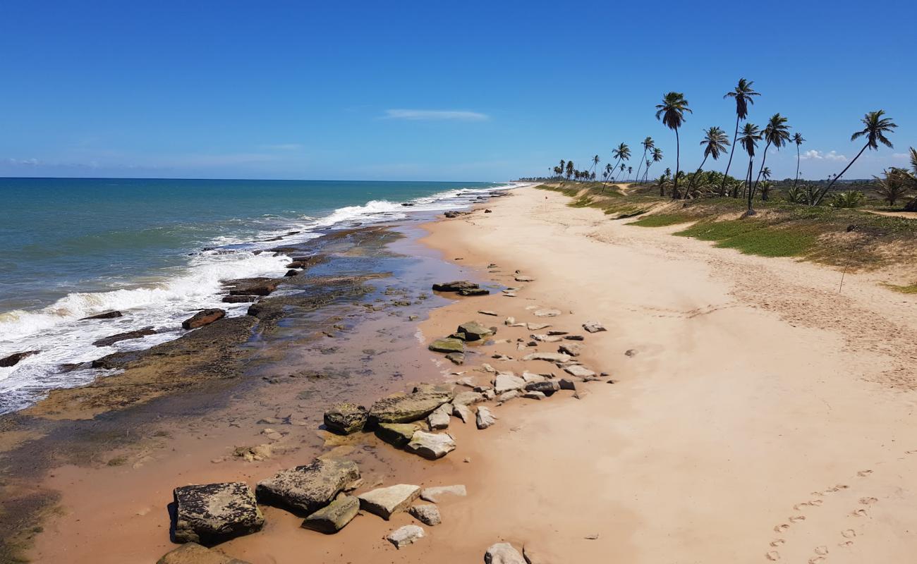 Emissary of Arembepe Beach'in fotoğrafı açık bej kum yüzey ile