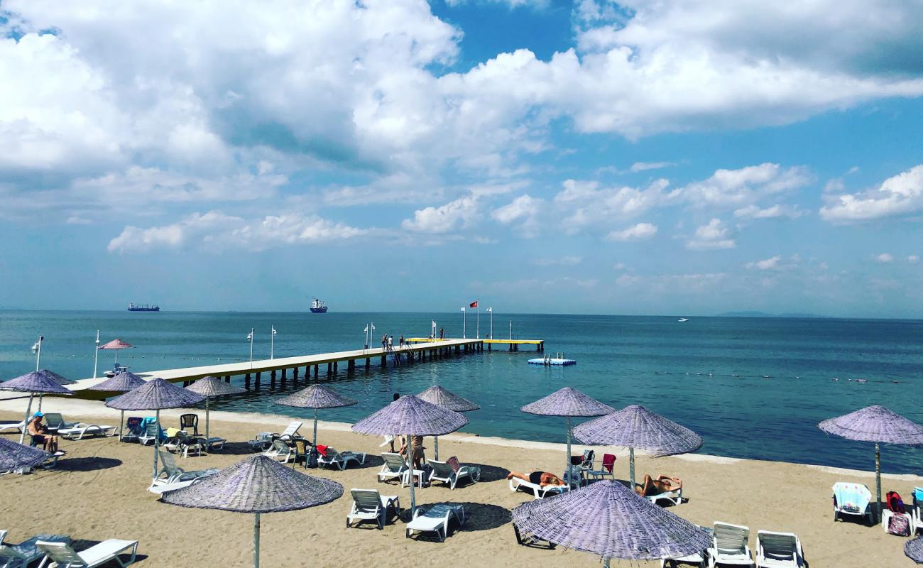 Aydınkent Plajı'in fotoğrafı kahverengi kum yüzey ile