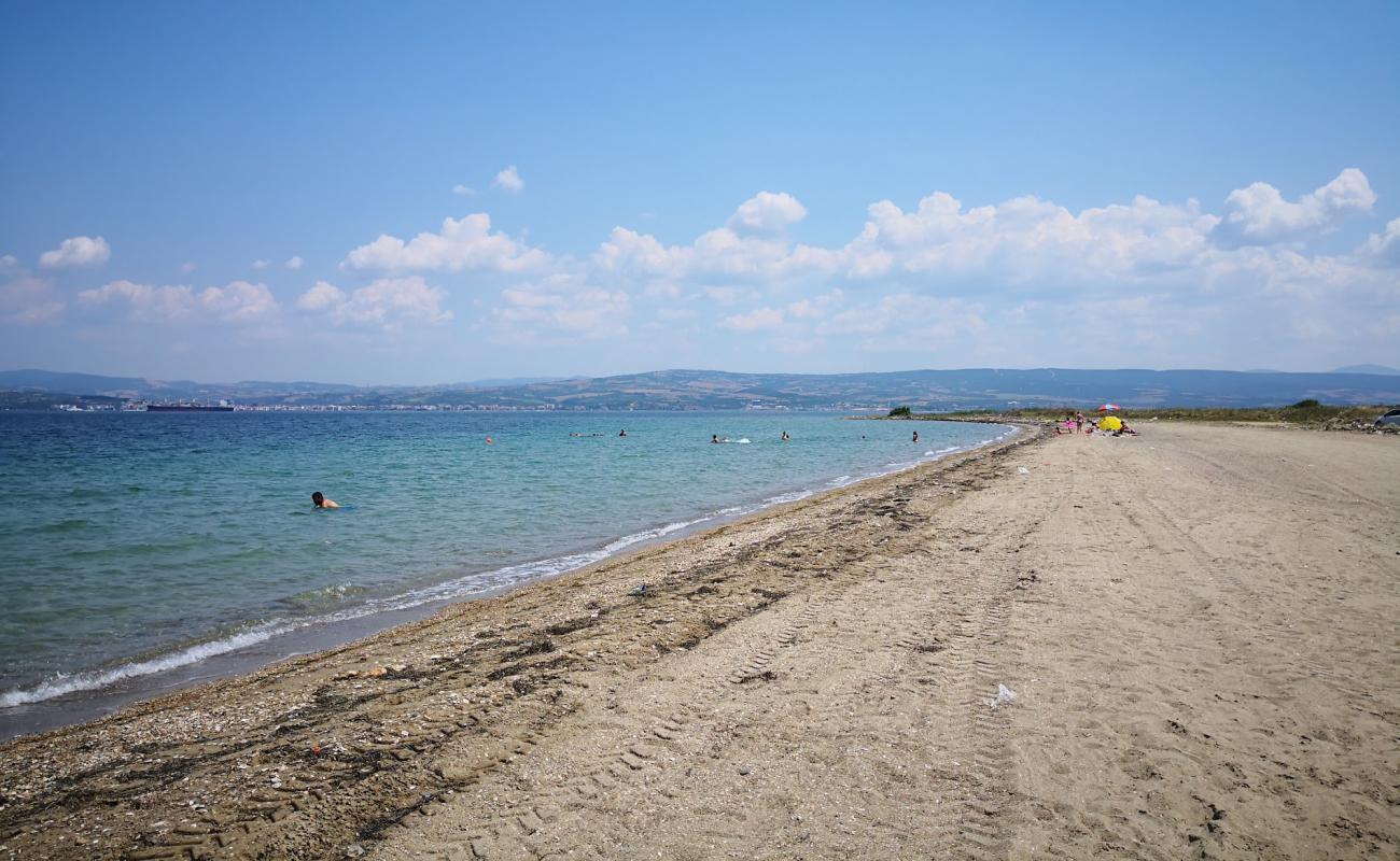 Kalanora Kumsalı'in fotoğrafı kahverengi kum yüzey ile