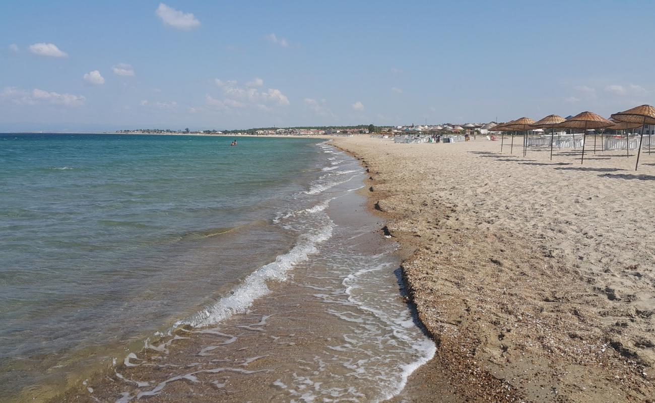 Enez wild beach'in fotoğrafı açık bej kum yüzey ile