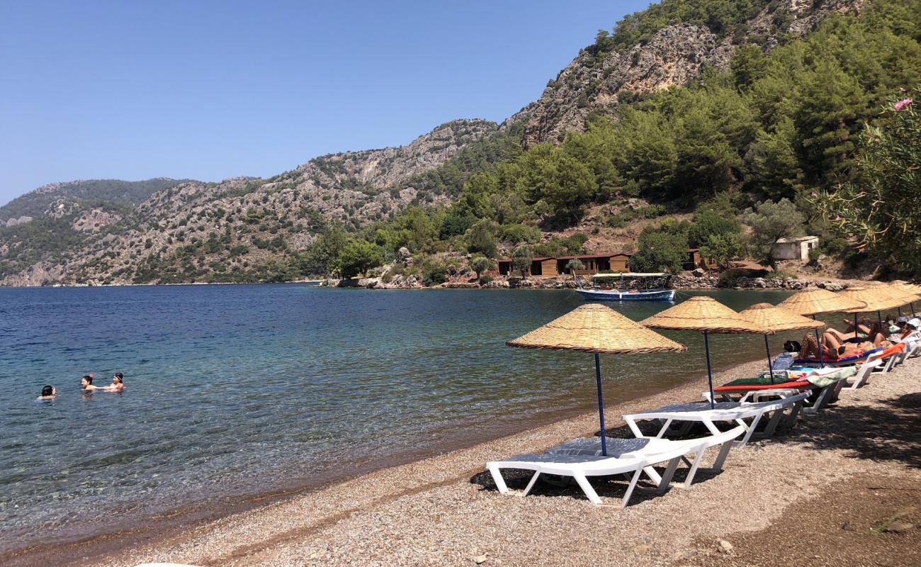 Delikliyol beach'in fotoğrafı koyu i̇nce çakıl yüzey ile