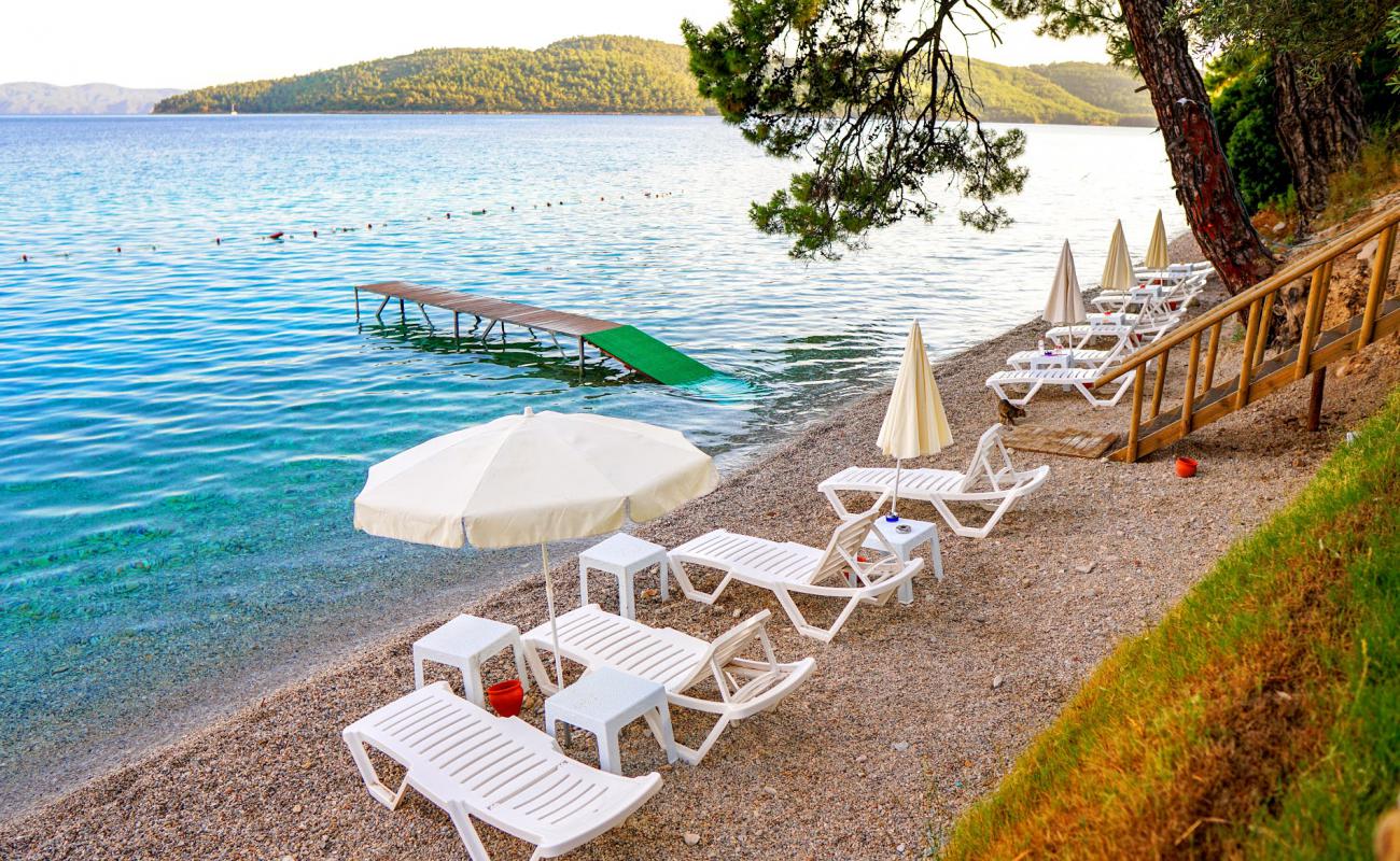 Akbuk Bay'in fotoğrafı bej çakıl yüzey ile