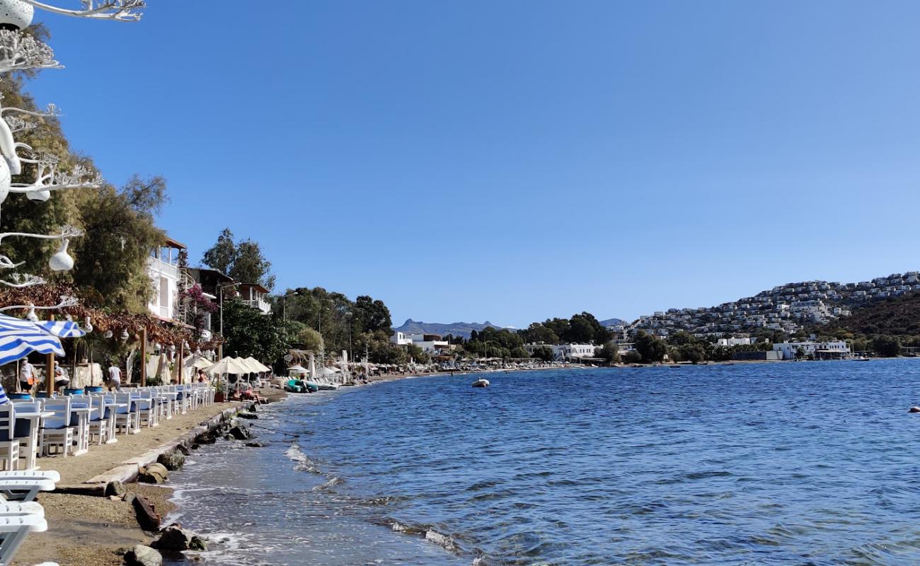 Gumusluk Plajı'in fotoğrafı bej kum ve çakıl yüzey ile